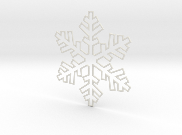 Snowflake Pendant 3 in White Natural Versatile Plastic