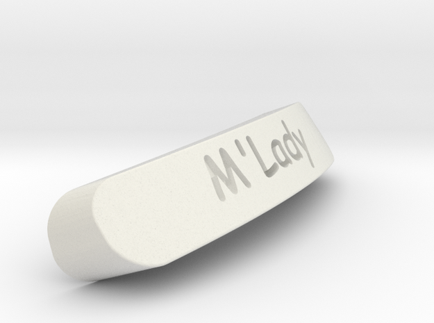 M'Lady Nameplate for SteelSeries Rival in White Natural Versatile Plastic