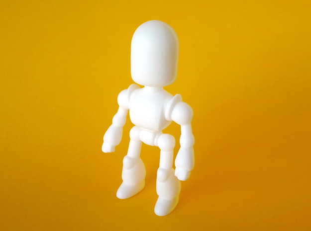 Toy Robot Large - 3D Printed Figurine in White Processed Versatile Plastic