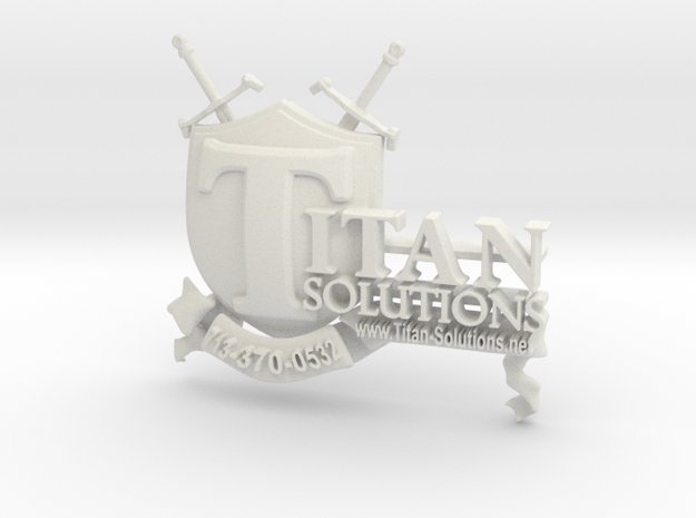 Titan Solutions Emblem in White Natural Versatile Plastic