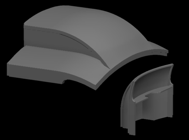 Sn3 D&RGW coach roof end in Smooth Fine Detail Plastic