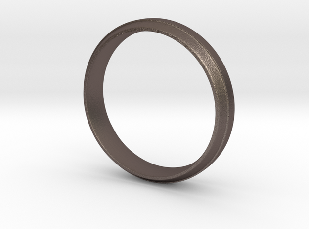 Simple Ring in Polished Bronzed Silver Steel