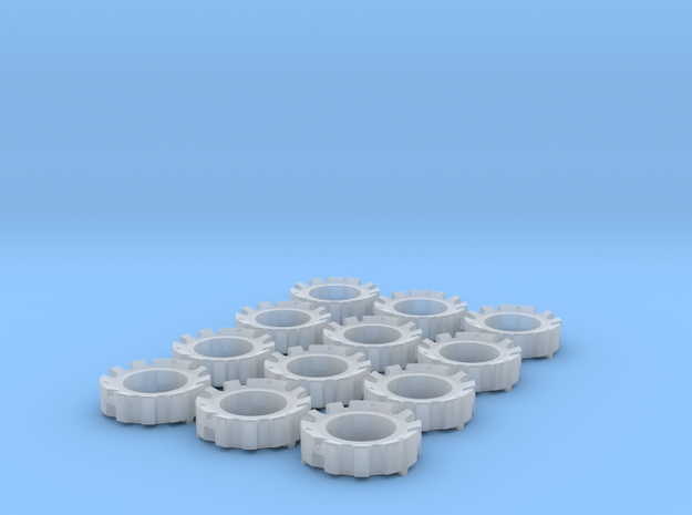 1/64 Wheel Weights Outer (12 Pieces) in Smooth Fine Detail Plastic