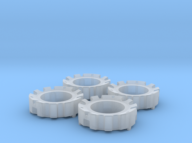 1/64 Wheel Weights Outer (4 Pieces) in Smooth Fine Detail Plastic