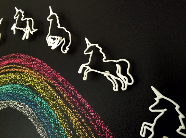Unicorns: Wire Wall Art in White Natural Versatile Plastic