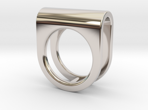 SADDLE RING - SIZE 7 in Rhodium Plated Brass