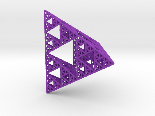 Sierpinski Pyramid; 4th Iteration in Purple Processed Versatile Plastic