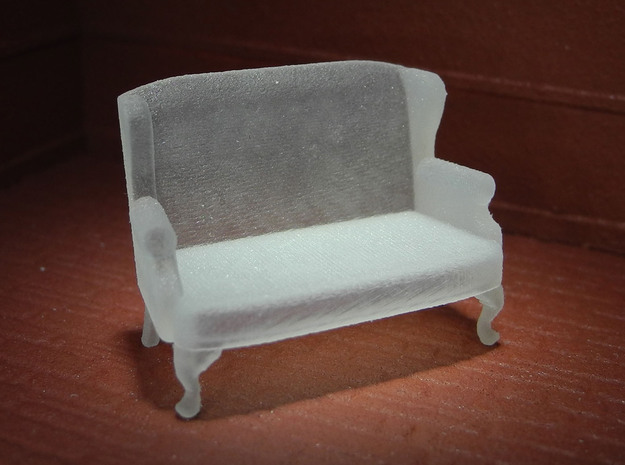 1:48 Queen Anne Wingback Settee in Smooth Fine Detail Plastic