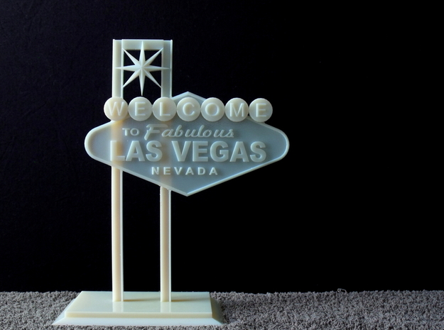 Las Vegas Sign in White Natural Versatile Plastic