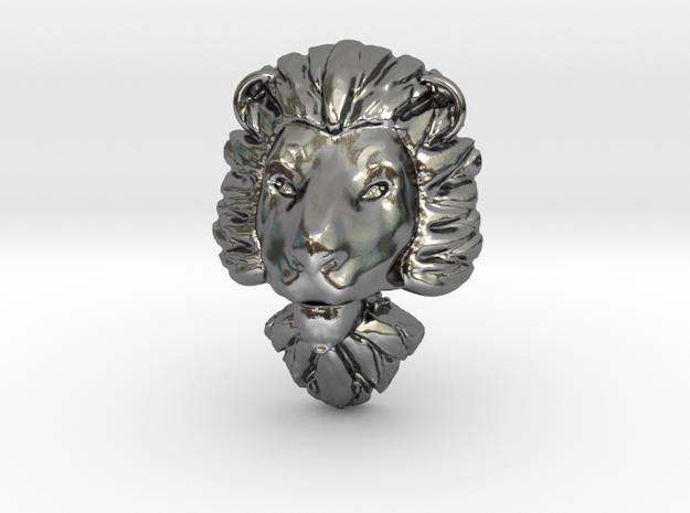 Pendant for ring2(lion) in Polished Silver