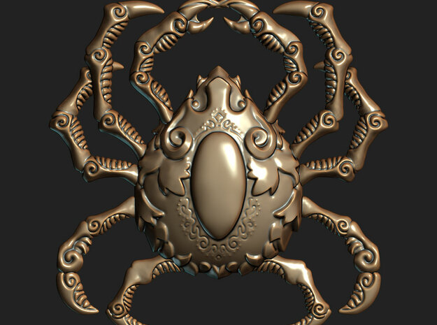 Krablor the Crab (Pendant) in Polished Bronzed Silver Steel