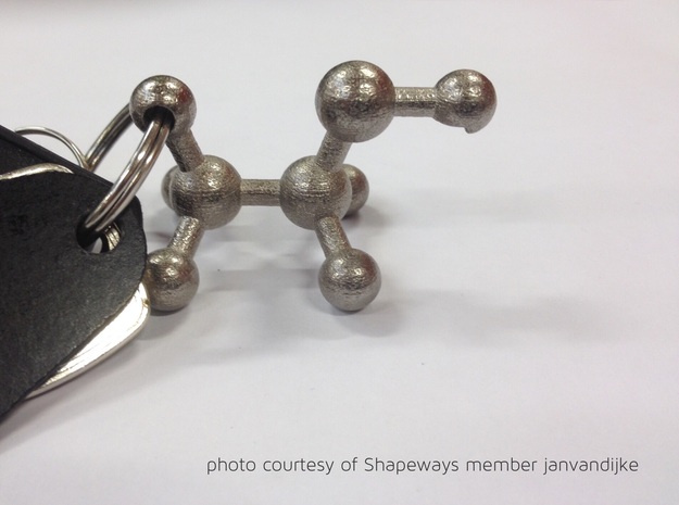 Ethanol Molecule Bottle Opener in Polished Bronze Steel