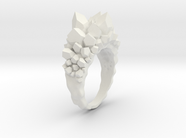 Crystal Ring Size 8,5 in White Natural Versatile Plastic