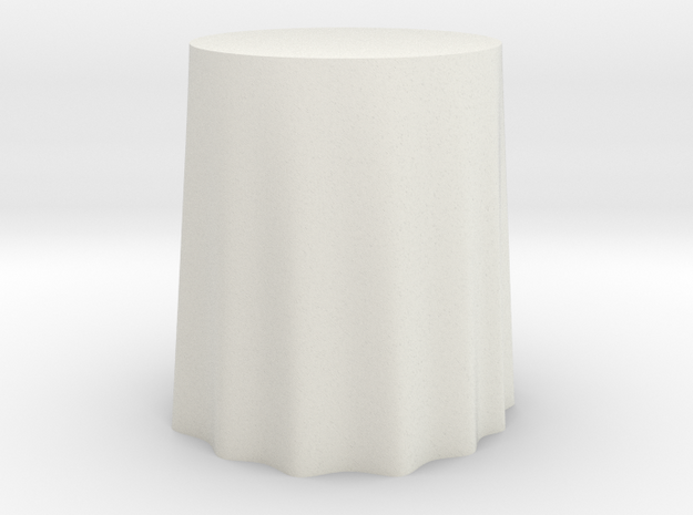 1:24 Draped Table - 24" diameter in White Natural Versatile Plastic