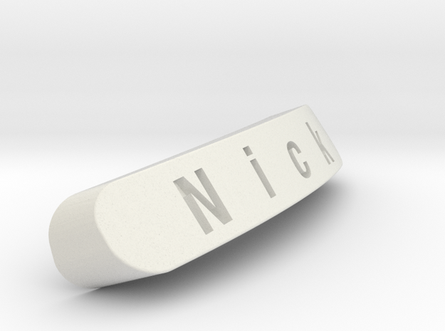 Nick Nameplate for SteelSeries Rival in White Natural Versatile Plastic