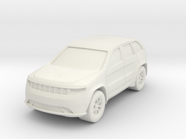 SUV At N Scale in White Natural Versatile Plastic