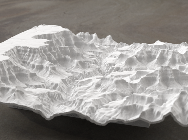 8'' Grand Canyon Terrain Model, Arizona, USA in White Natural Versatile Plastic