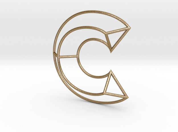 C Typolygon. in Polished Gold Steel