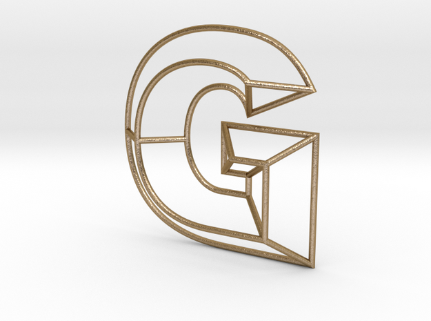 G Typolygon. in Polished Gold Steel