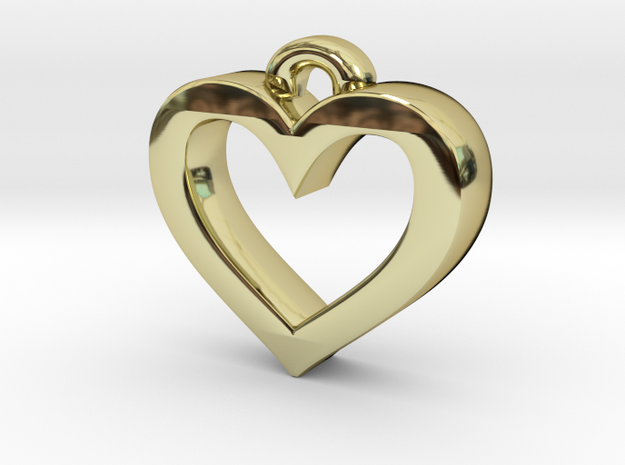Heart Frame Pendant in 18k Gold Plated Brass