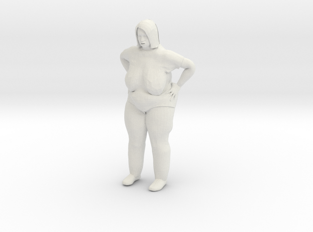 Fat lady 1/20 scale in White Natural Versatile Plastic
