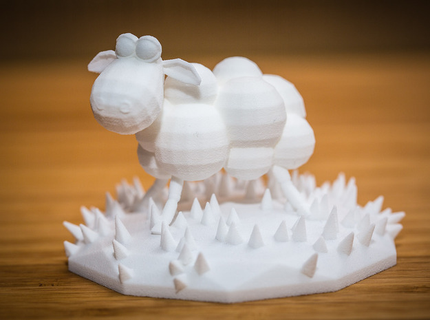 Funky sheep in a patch of funky grass in White Natural Versatile Plastic