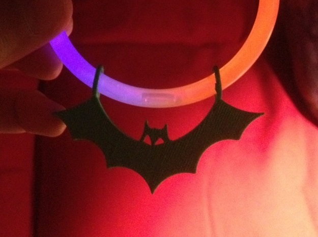 Bat Pendant in White Natural Versatile Plastic