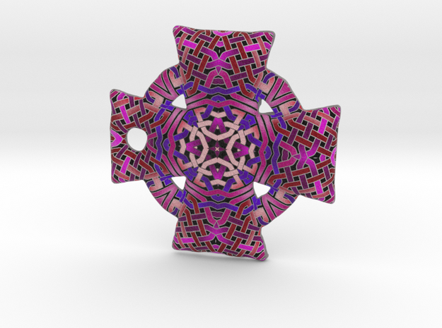 Pink Celtic Cross Pendant in Full Color Sandstone