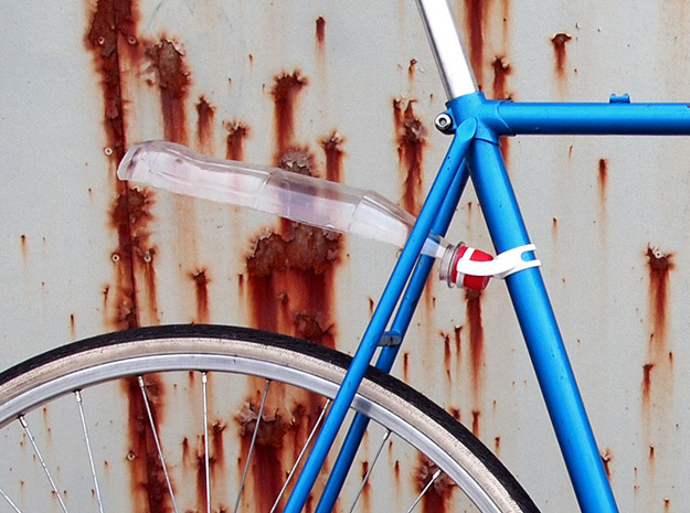 Bicycle Bottle Fender Mount  in White Natural Versatile Plastic