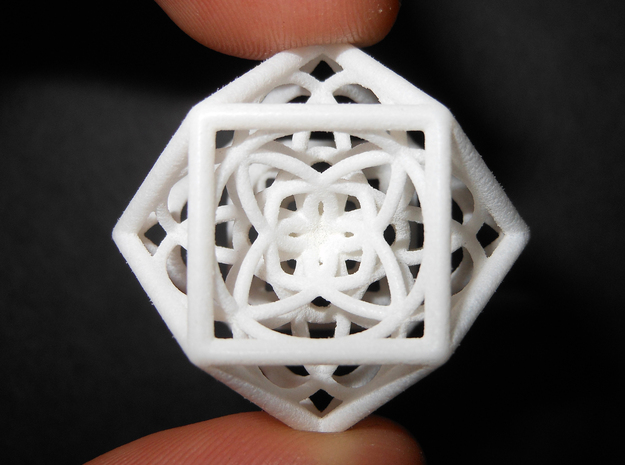 flower cube03 x2 p in White Natural Versatile Plastic