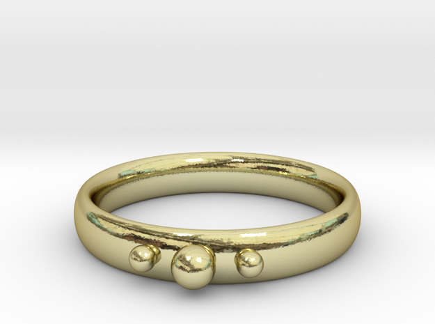 Ring with beads in 18k Gold Plated Brass