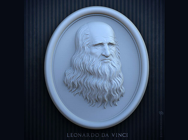 Leonardo da Vinci. 15cm in White Processed Versatile Plastic