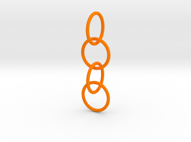 Chain earrings in Orange Processed Versatile Plastic