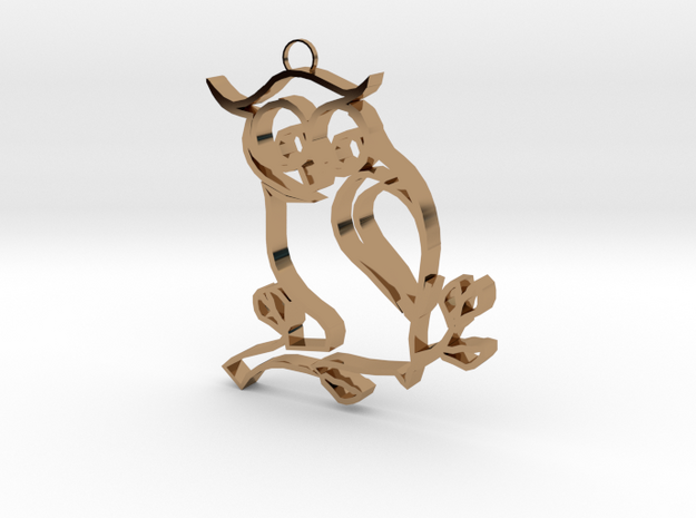 Owl On A Limb in Polished Brass