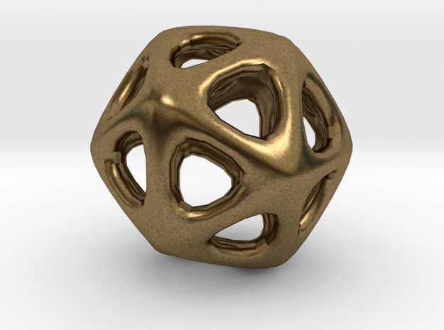 Icosahedron - 2.3cm in Natural Bronze
