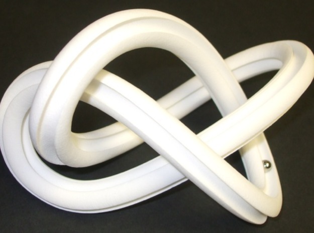 GroovyMobiusFigure8Knot 12 24 2014 in White Processed Versatile Plastic