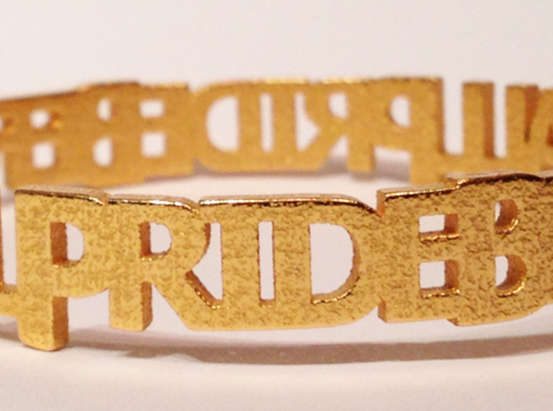 bangle PRIDE inches in Polished Gold Steel