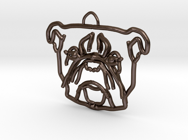 American Bulldog Pendant in Polished Bronze Steel