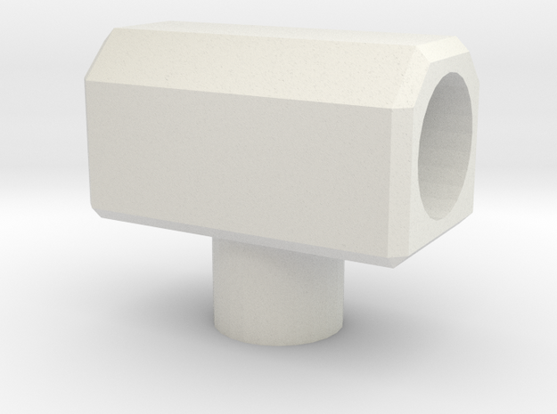 5mm T-Connector in White Natural Versatile Plastic