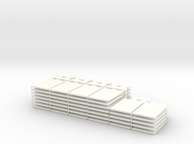 1/87 HO Fahrsilo-Wandelemente 3,5m - 2x 42,75m in White Processed Versatile Plastic