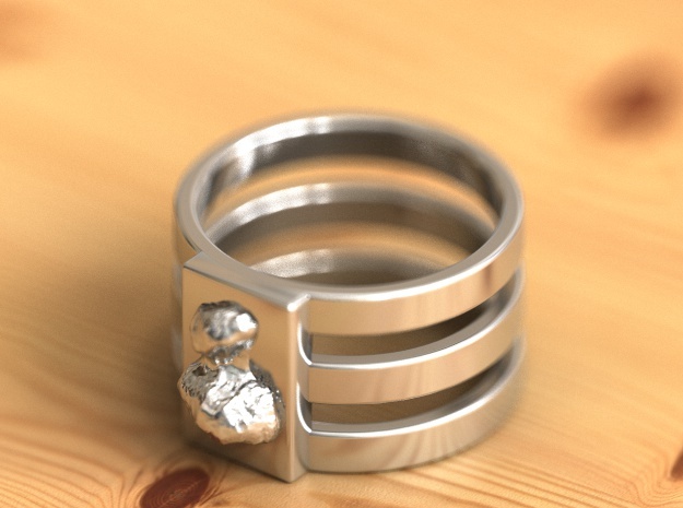 67P ring in Fine Detail Polished Silver