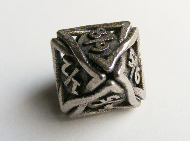 'Twined' Dice D8 Spindown Tarmogoyf P/T Die in Polished Bronzed Silver Steel
