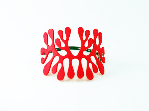 amoeba bracelet in Red Processed Versatile Plastic