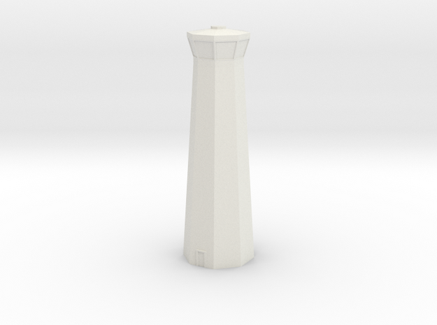 6mm Airport Control Tower in White Natural Versatile Plastic