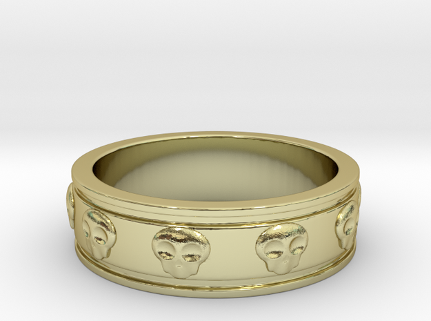 Ring with Skulls - Size 4 in 18k Gold Plated Brass