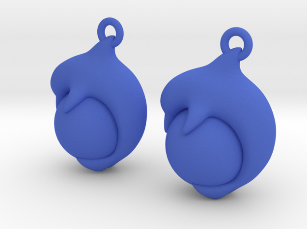 Dolphin Earrings in Blue Processed Versatile Plastic