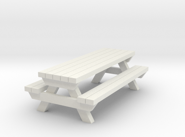 Picnic Table - Qty (1) HO 1:87 scale  in White Natural Versatile Plastic