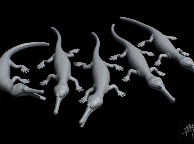 Champsosaurus pack 1/40 in Smooth Fine Detail Plastic