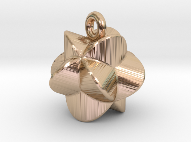 Earring-c-4-3-10-45 in 14k Rose Gold Plated Brass