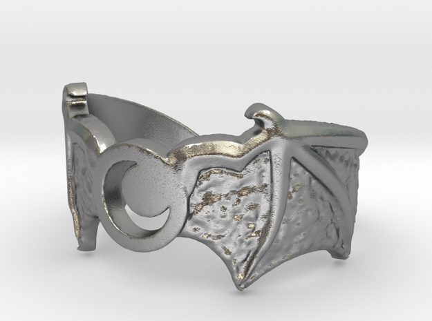 Crescent Wings Ring Size 7 in Natural Silver